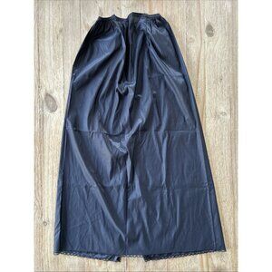 Vintage Vassarette Black Antron III Nylon 36" Long Half Slip Size L Made in USA